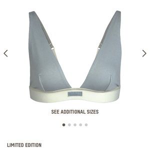 Skims Cotton Plunge Bralette in Mineral M NWT